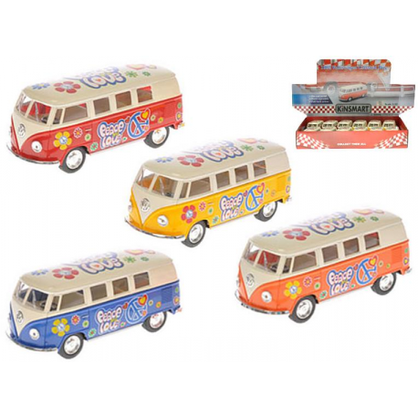 Autobus Volkswagen 13cm kov na zpětný chod 4barvy 12ks v DBX