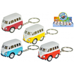 Přívěsek na klíče 5cm Volkswagen mikrobus kov zpětný chod 4barvy 12ks v DBX