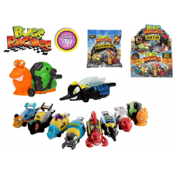 Bugs Racings 9cm foukni a jeď se samolepkou 8druhů v sáčku 12ks v DBX