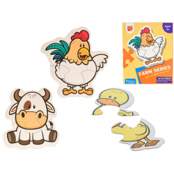 Puzzle dětské 18x13cm Domácí zvířátka 15dílků 6obrázků v krabičce