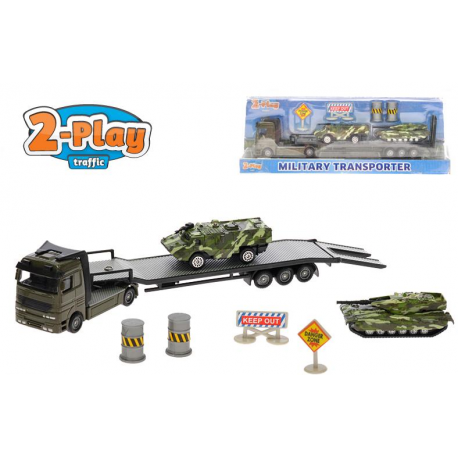 Vojenský transporter 25cm kov s obrněnými vozidly volný chod 2ks v krabičce
