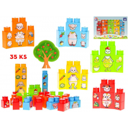 Kostky stavební s obrázky 35ks 24m+ v krabičce