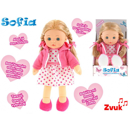 Panenka Sofia 31cm mrkací měkké tělo na baterie slovensky mluvící v krabičce