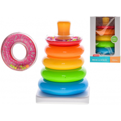 Pyramida 20cm 5 kroužků /chrastítko 12m+ v krabičce