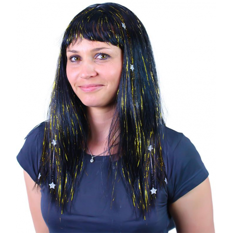 Paruka pro dospělé se zlatem a hvězdami