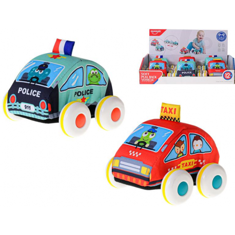 Auto textilní 11cm na zpětný chod 2druhy 12m+ 6ks v DBX