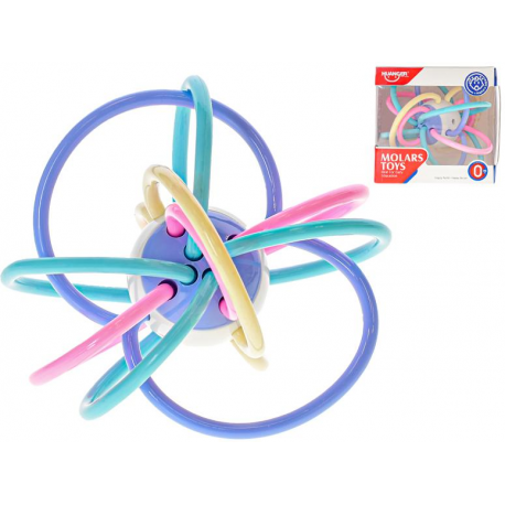 Chrastítko s kroužky 14cm 0m+ v krabičce