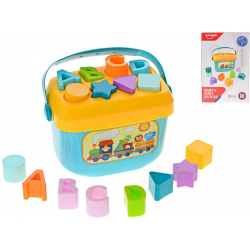 Vkládačka 20x12x13cm s čísly a tvary 18m+ 16ks v krabičce