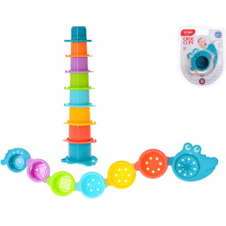 Pyramida 35,5cm/spojovací kalíšky do vody krokodýl 2v1 12m+ 8ks v blistru