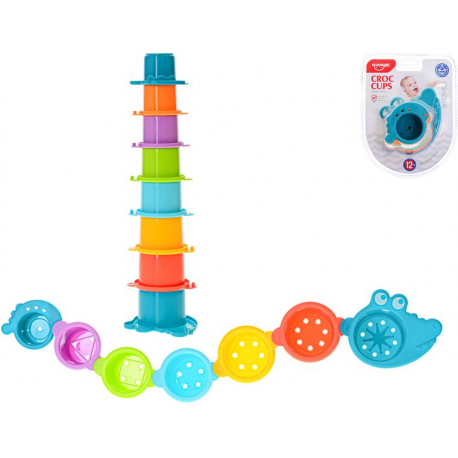 Pyramida 35,5cm/spojovací kalíšky do vody krokodýl 2v1 12m+ 8ks v blistru