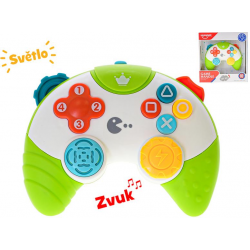 Hrací ovladač 15cm na baterie se světlem a zvuky 18m+ v krabičce