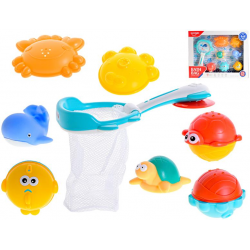 Mořská zvířátka 6,5-9cm do vody se síťkou 8ks 12m+ v krabičce