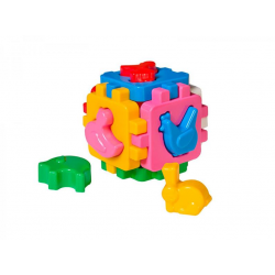 Kostka vkládací s domácími zvířátky 8,5cm 12m+ v síťce