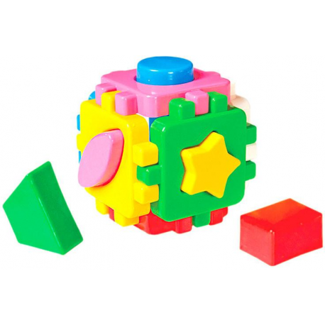 Kostka vkládací geometrické tvary 8,5cm 12m+ v síťce