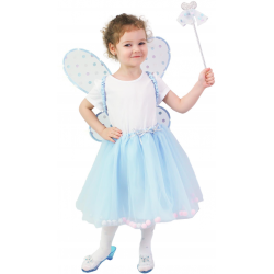 Dětský kostým tutu sukně modrá víla se svítícími křídly