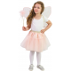 Dětský kostým tutu sukně růžová květinová víla s hůlkou a křídly
