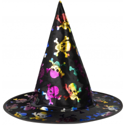 Dětský čarodějnický klobouk s lebkami