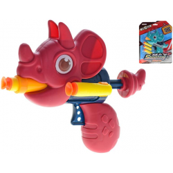 Pistole dinosaurus 13cm + 3ks pěnové náboje 2barvy na kartě