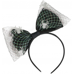 Čelenka Halloween mašle s pavouky