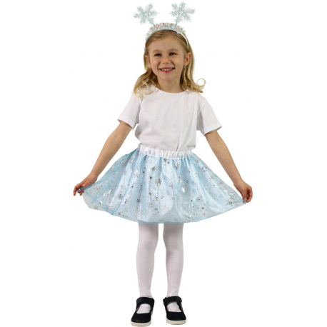 Dětský kostým TUTU sukně s čelenkou zimní království