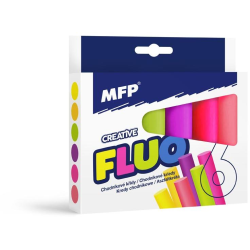 Křídy M chodníkové fluo kulaté 6 ks mix barev - krabička