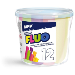 Křídy M chodníkové fluo kulaté 12 ks mix barev - kyblík