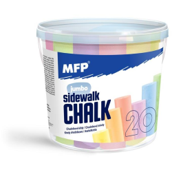 Křídy M chodníkové kulaté 20 ks mix barev - kyblík