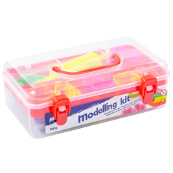 Modelovací hmota  7 barev 550g + 7 tvořítek, váleček