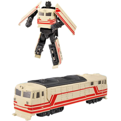 Kovový robot rozložitelný lokomotiva béžová
