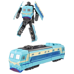 Kovový robot rozložitelný lokomotiva modrá