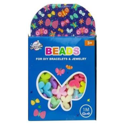 Sada korálků - motýlci + 1 metr provázek