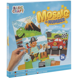Kreativní set mozaika podle čísel 3 karty/obrazy 22x22 cm