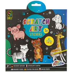 Kreativní set vyškrabávací samolepky 5 kusů + vyškrabávací pero