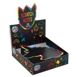 Vyškrabovací notes/papíry 75 listů + vyškrabávací pero 9x9 cm