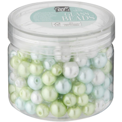 Sada skleněných korálků 4 odstíny zelené 130 gramů