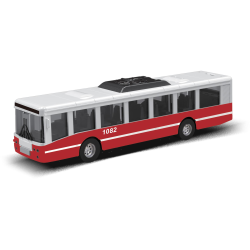 Autobus MHD červený 16 cm