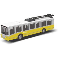 Trolejbus MHD žlutý 16 cm