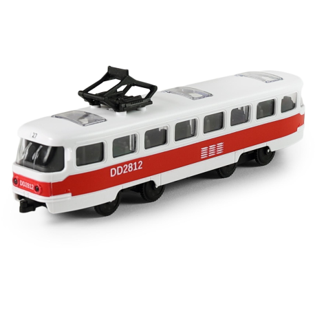 Tramvaj MHD červená 16 cm