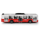 Autobus MHD červený 16 cm